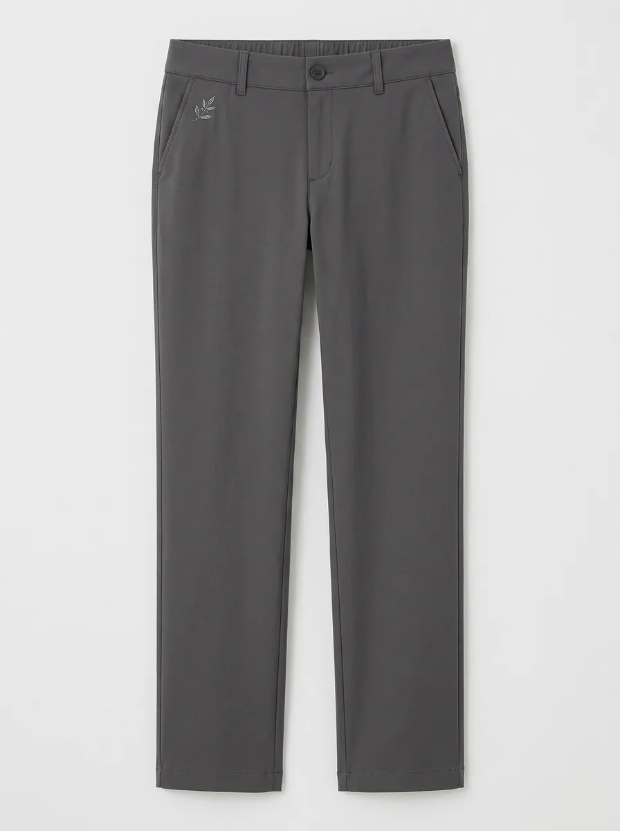 Women's Modern Everyday Leaf Pattern Printed Mid Rise Straight Leg Pants