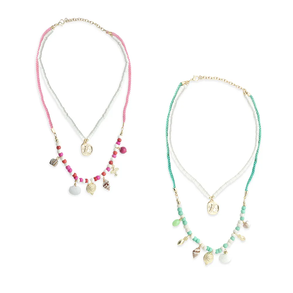 Shell Detail Detailed Necklace Set