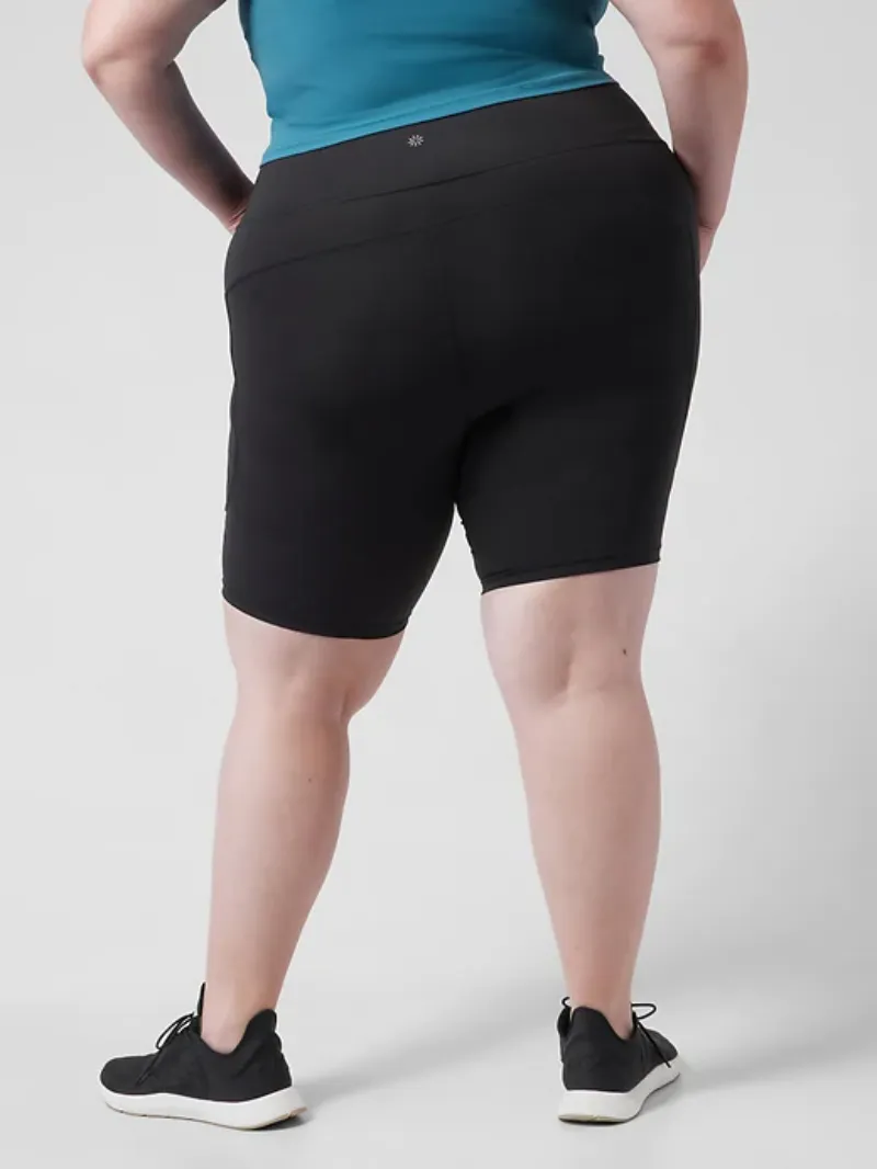 Black Structured Biker Shorts For Edgy Casual Style