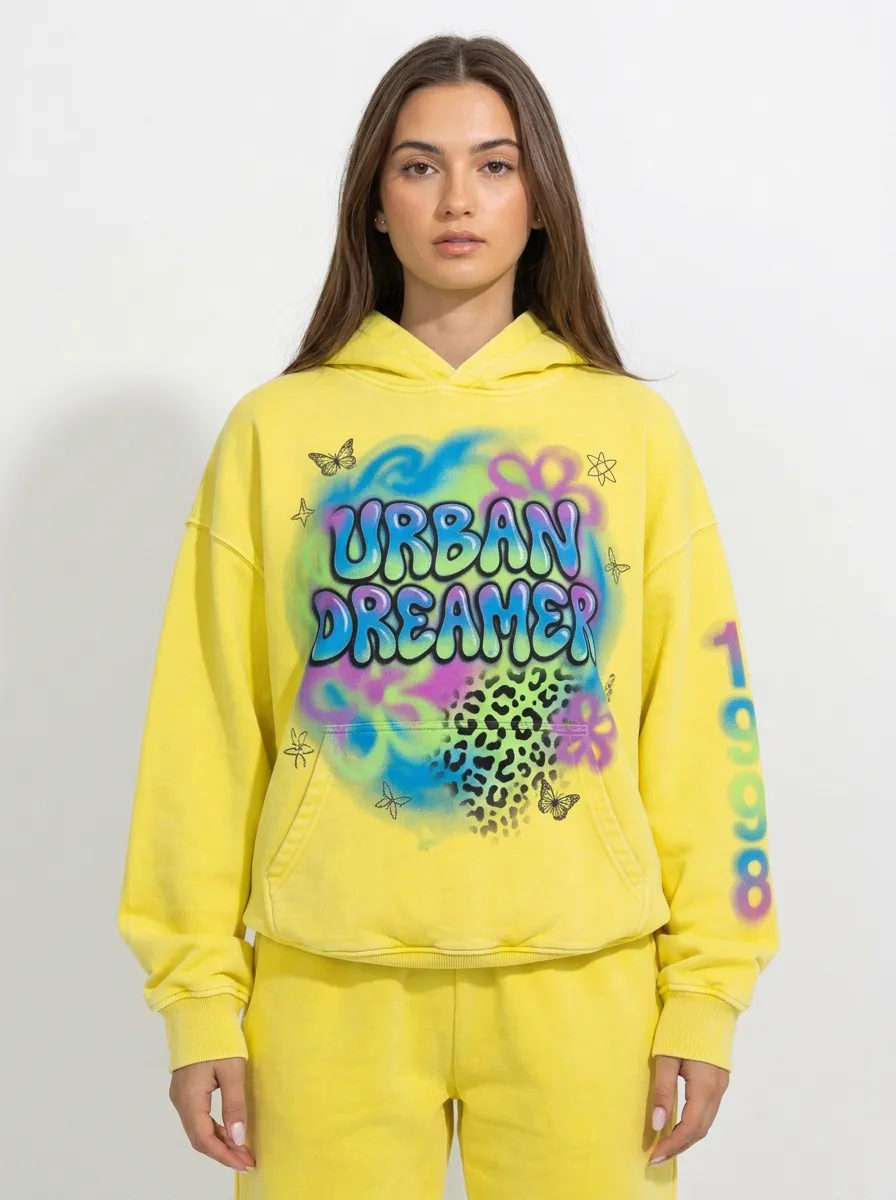 Unisex Streetwear Leopard Airbrush Butterfly Hoodie