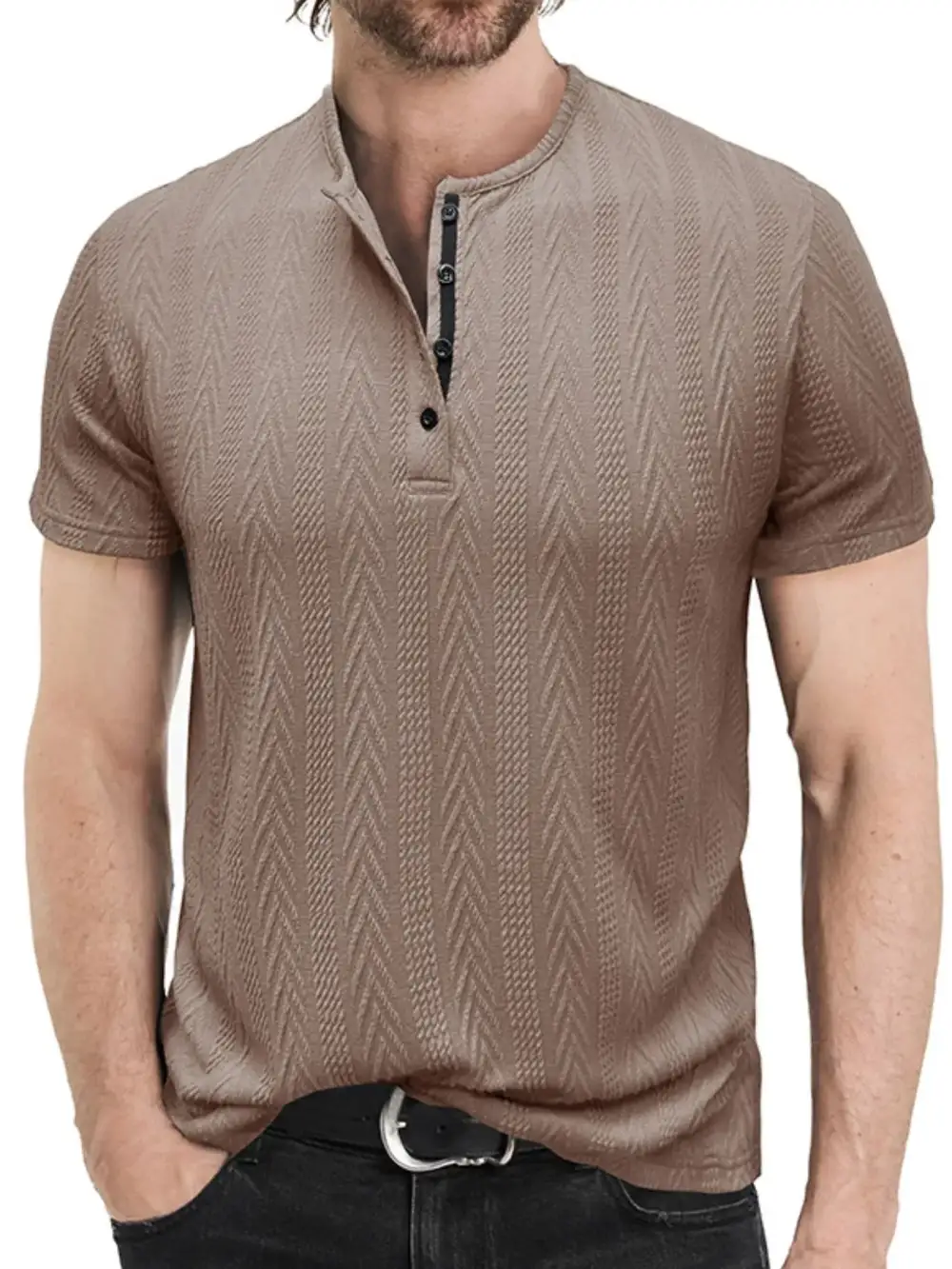 Easy Fit Textured Collared Polo Shirt