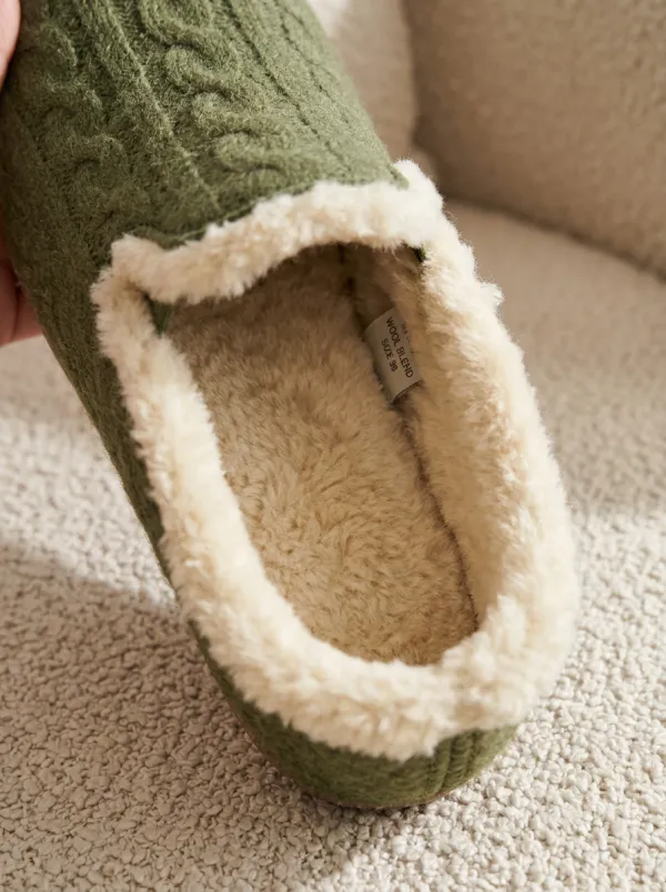 Classic Knit Graphic Look Unisex Warm Wool Shoes