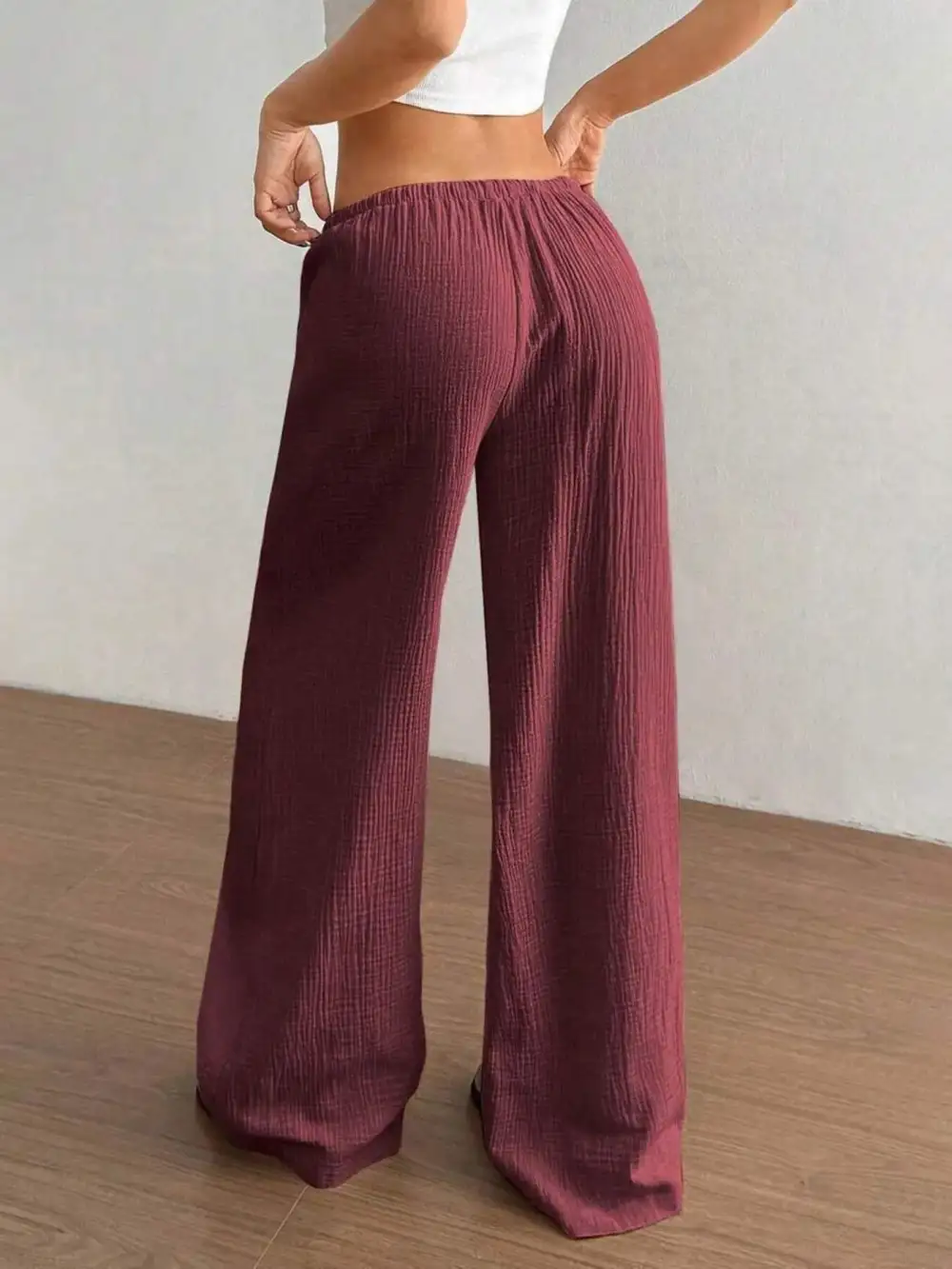 Polished Wide Leg Drawstring Pants