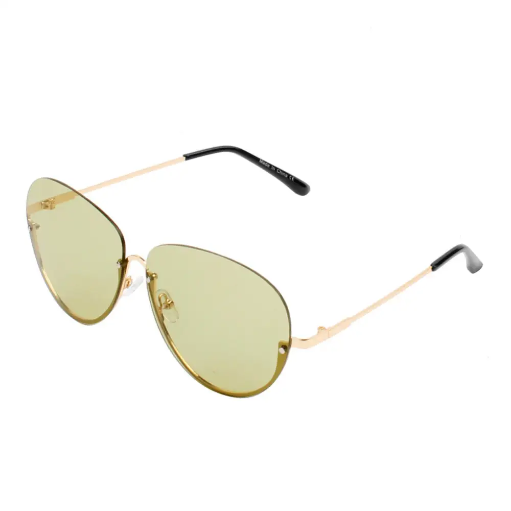 Half Frame Oversized Aviator Sunglasses