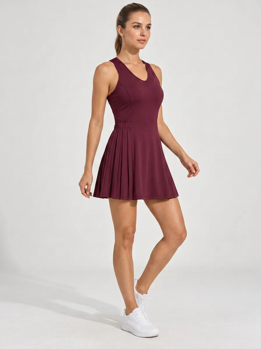 Women's Functional Sport Pleated Sleeveless Training Dress