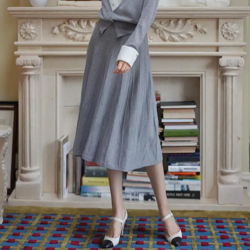 Classic Simple Everyday Casual Knit Skirt