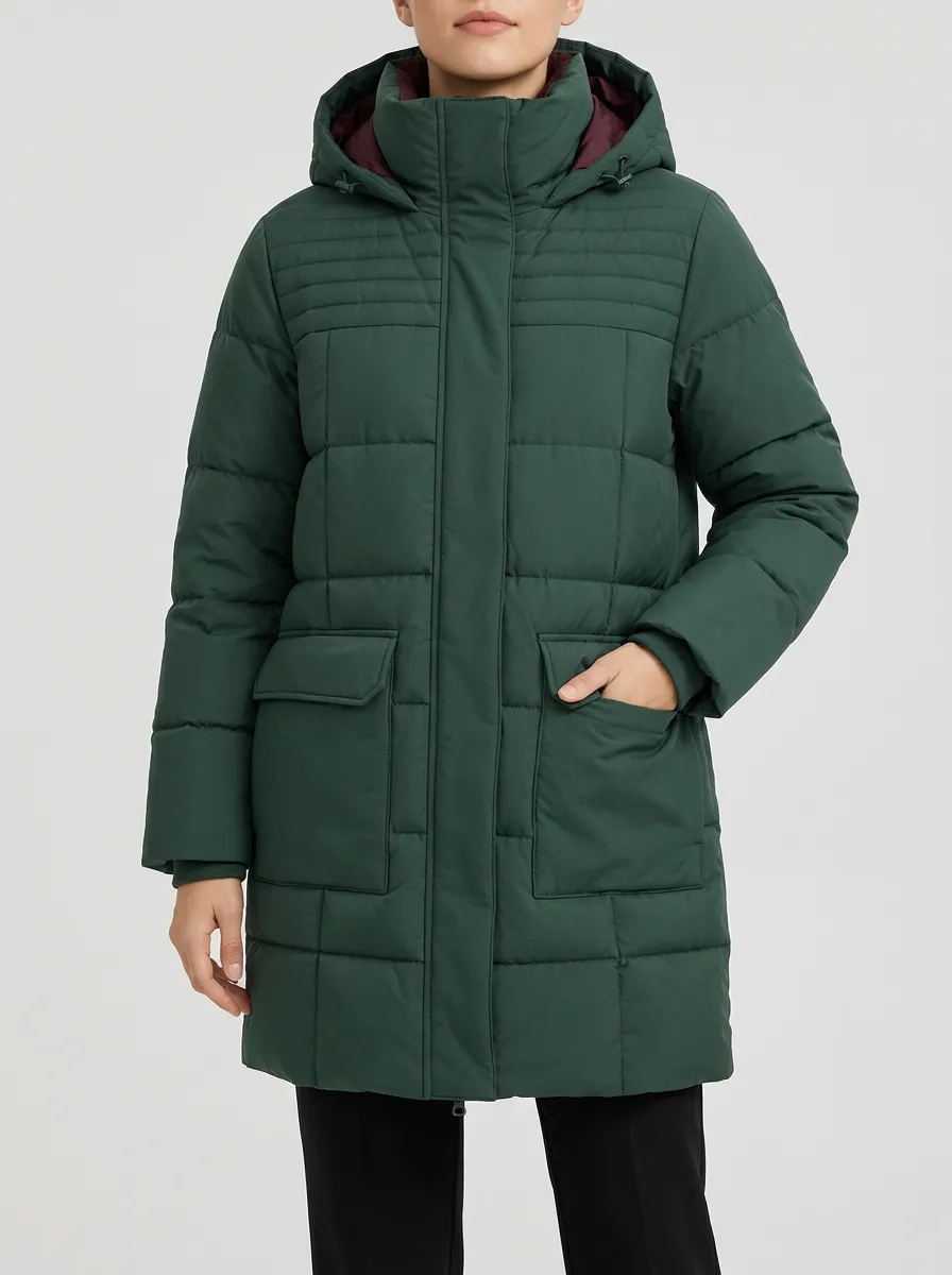 Women's Classic Green Puffer Jacket