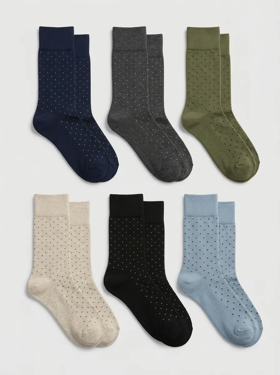 Men's Polka-Dot Business Crew Socks Set