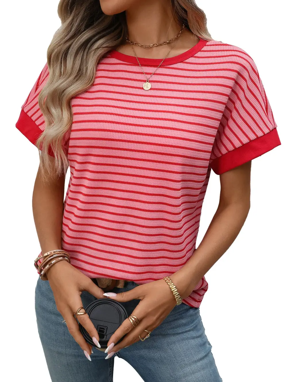 Patchwork Crewneck Short Sleeve Tee