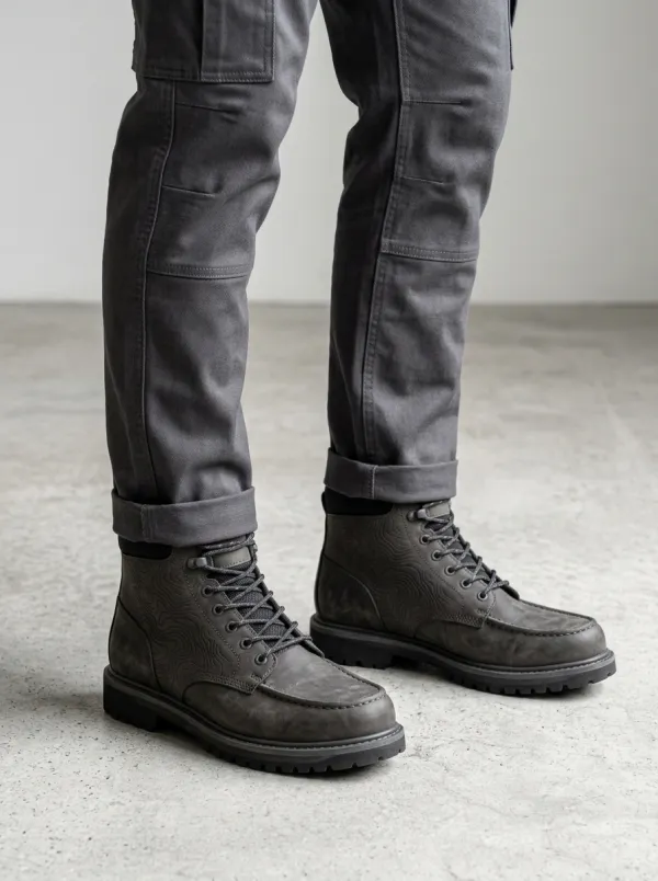 Men's Trail Style Topographic Map Work Boots
