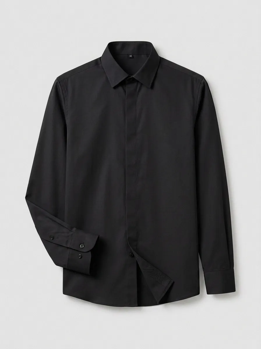 Men's Non-Iron Cotton Sage Green Long Sleeve Dress Shirt