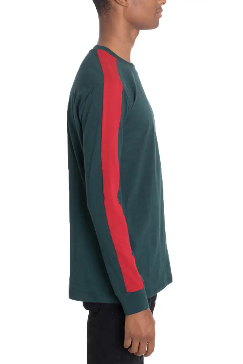 Long-sleeved color-blocked T-shirt
