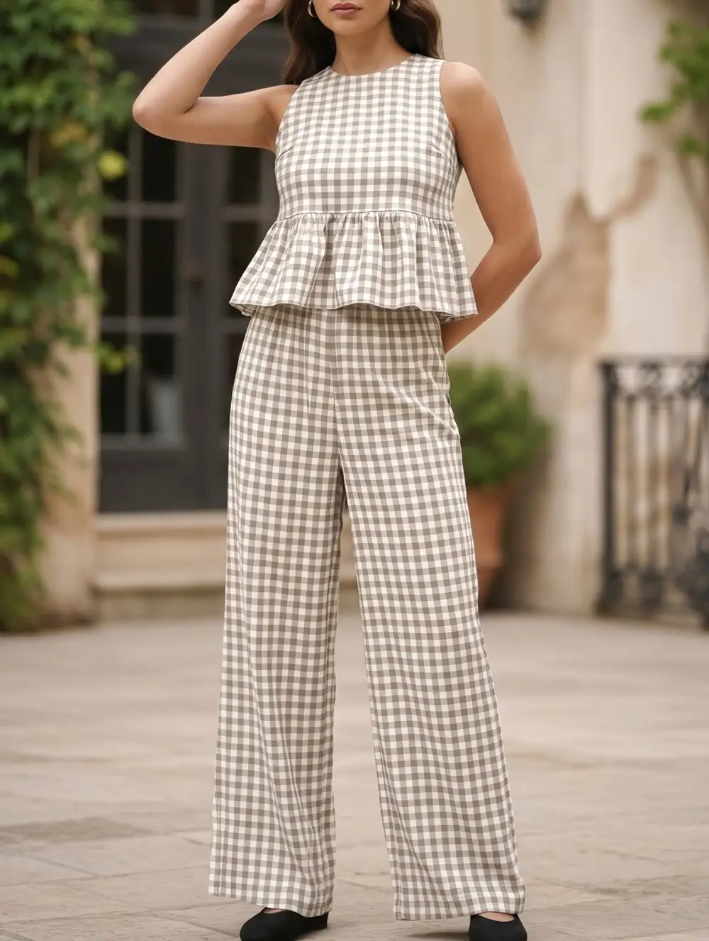 Sleeveless Top Pants Two Piece Set