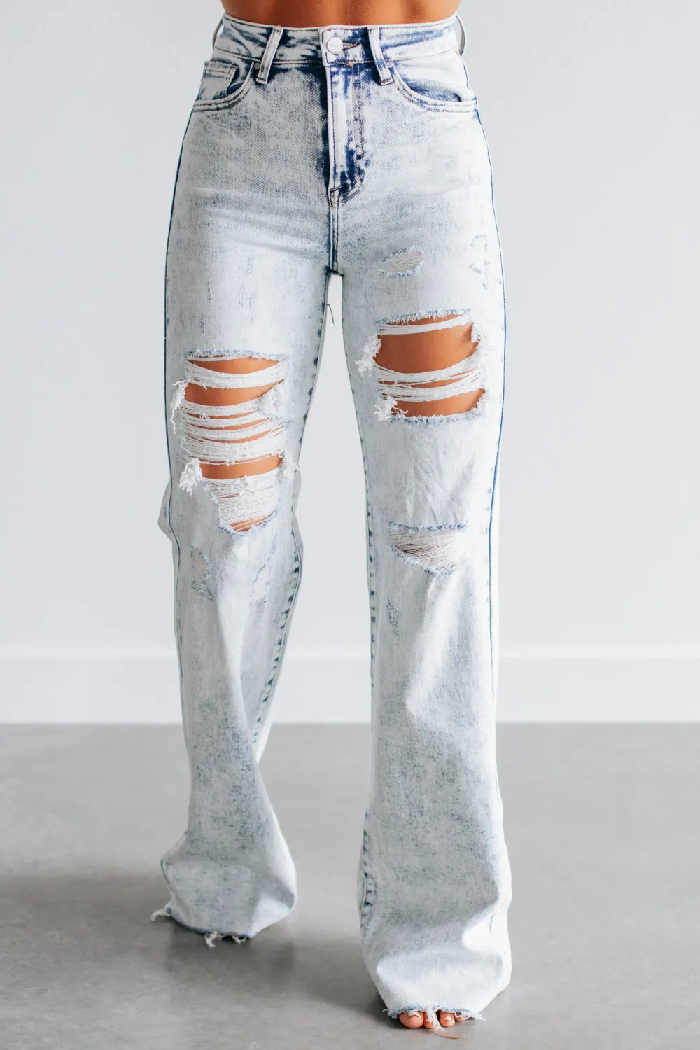Women's High Rise Wide Leg Vintage Wash Jeans