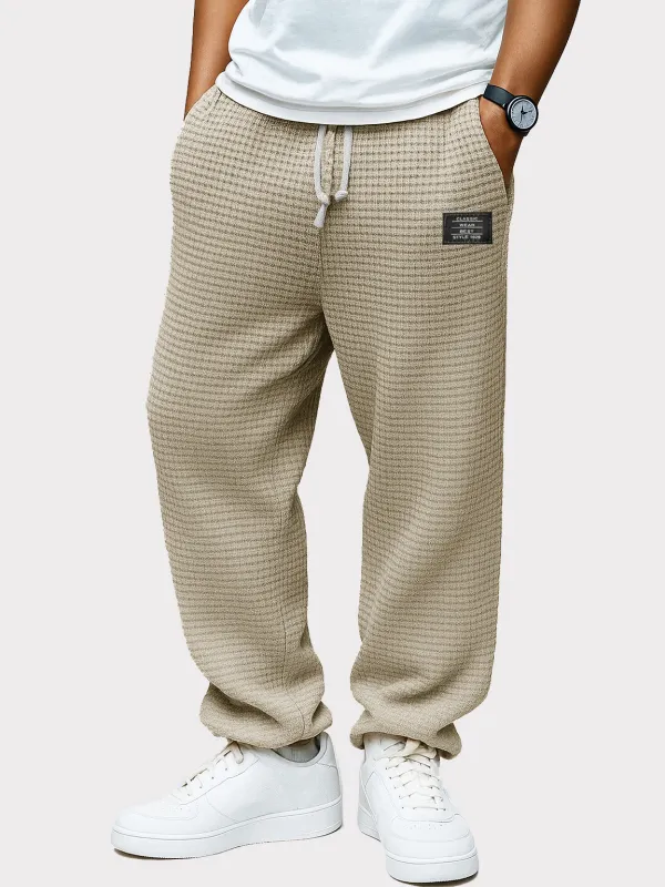 Clean Cut Textured Knit Drawstring Trousers