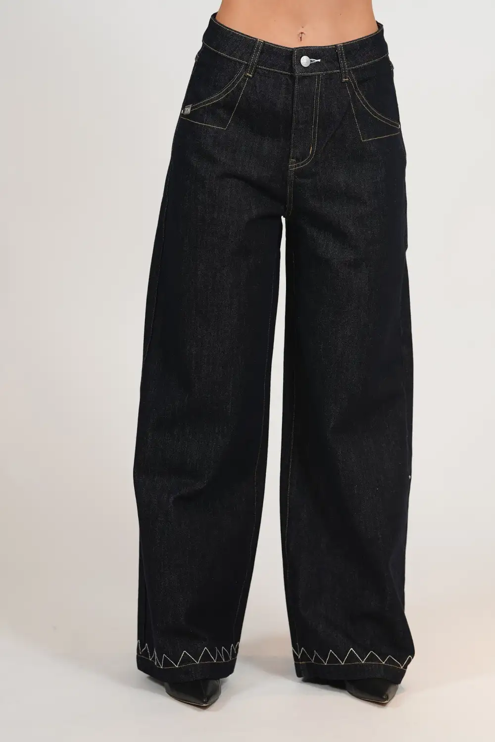 Zigzag Stitch Jeans