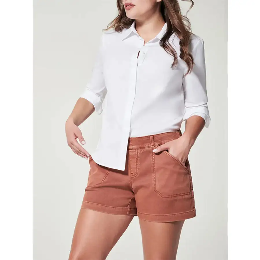 Pocketed Washed Denim Shorts