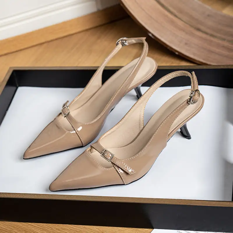 Buckle Strap Pointed Toe Stiletto Sandals