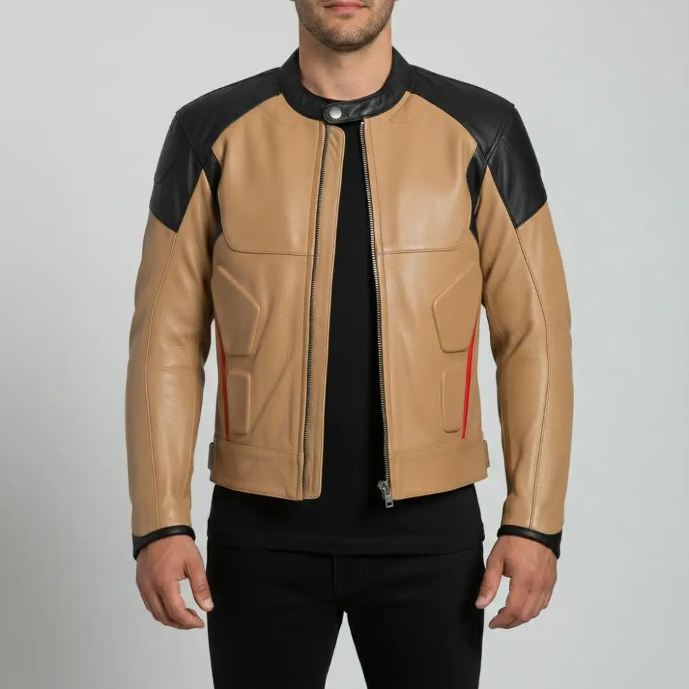 Classic Cowhide Biker Racing Motorcycle Jacket