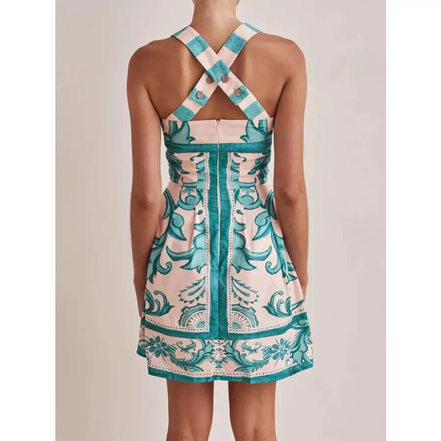 Everyday Printed Square Neck Mini Dress