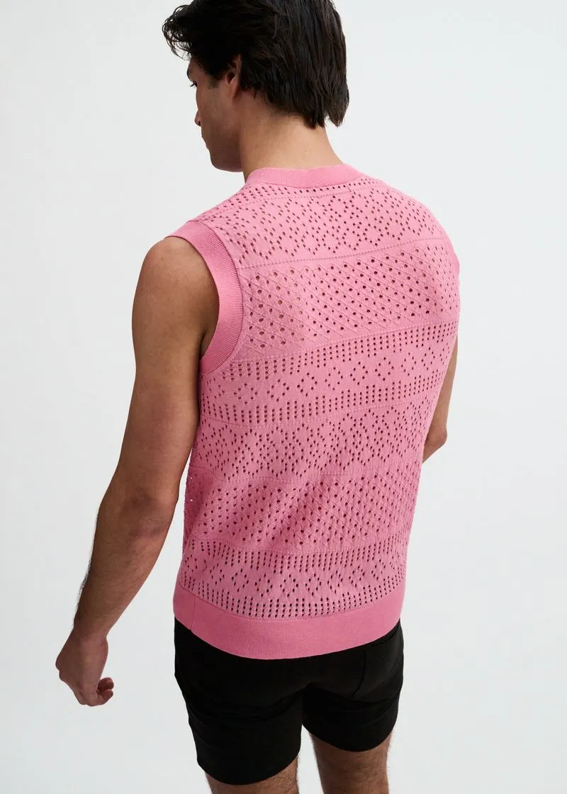 Polished Pointelle Knit Vest