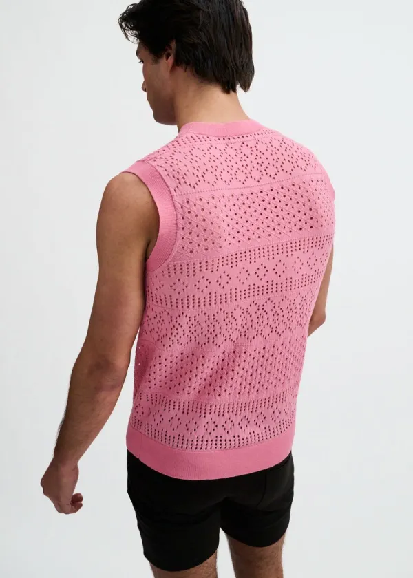 Polished Pointelle Knit Vest