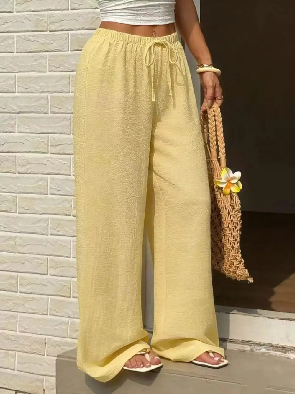 Plus Size High Waisted Wide Leg Pants