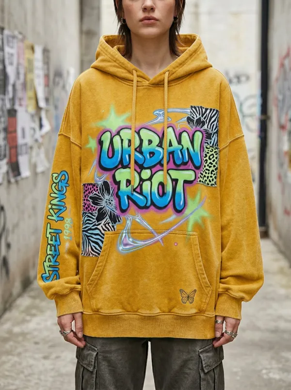 Men's Streetwear Graffiti Animal Graphic T-Shirt