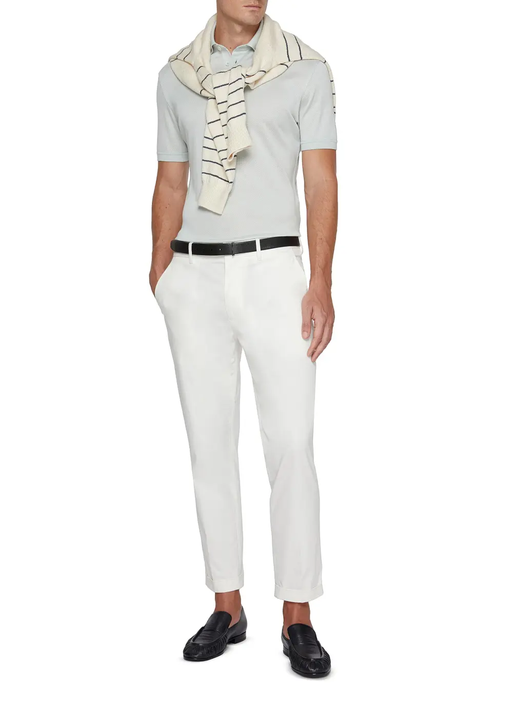 Soft And Comfortable Silk Light Blue Polo Shirt