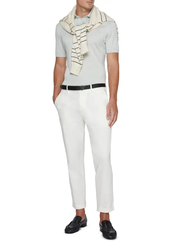 Soft And Comfortable Silk Light Blue Polo Shirt