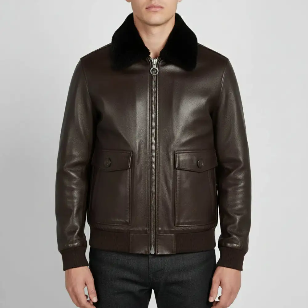 Modern Leather Bomber Flight Jacket