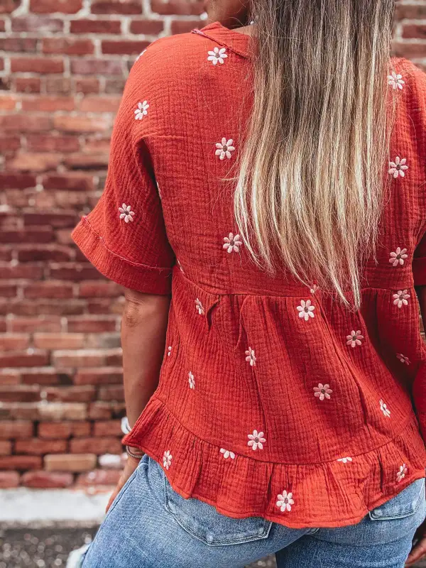 Textured Floral Print Tank Top