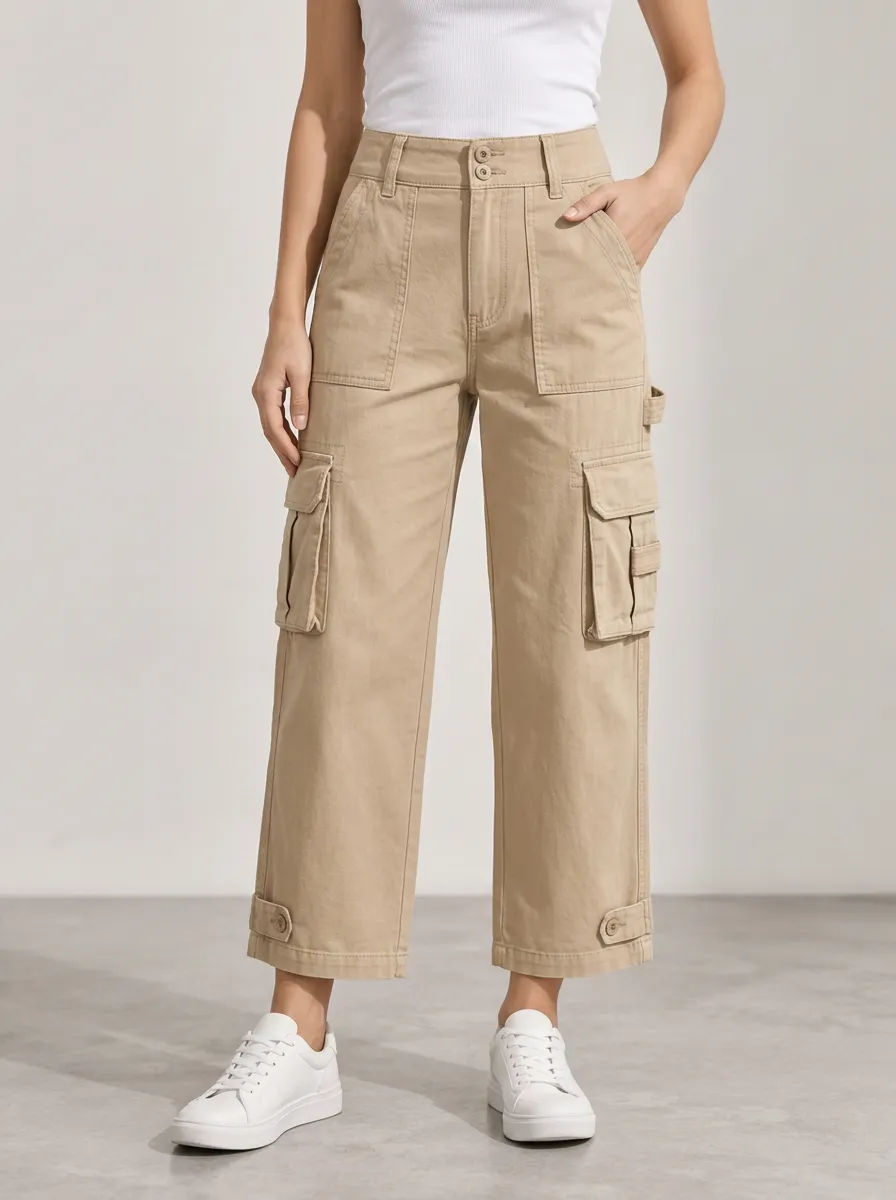 Women's Daywear Multi-Pocket Cargo Capri Pants