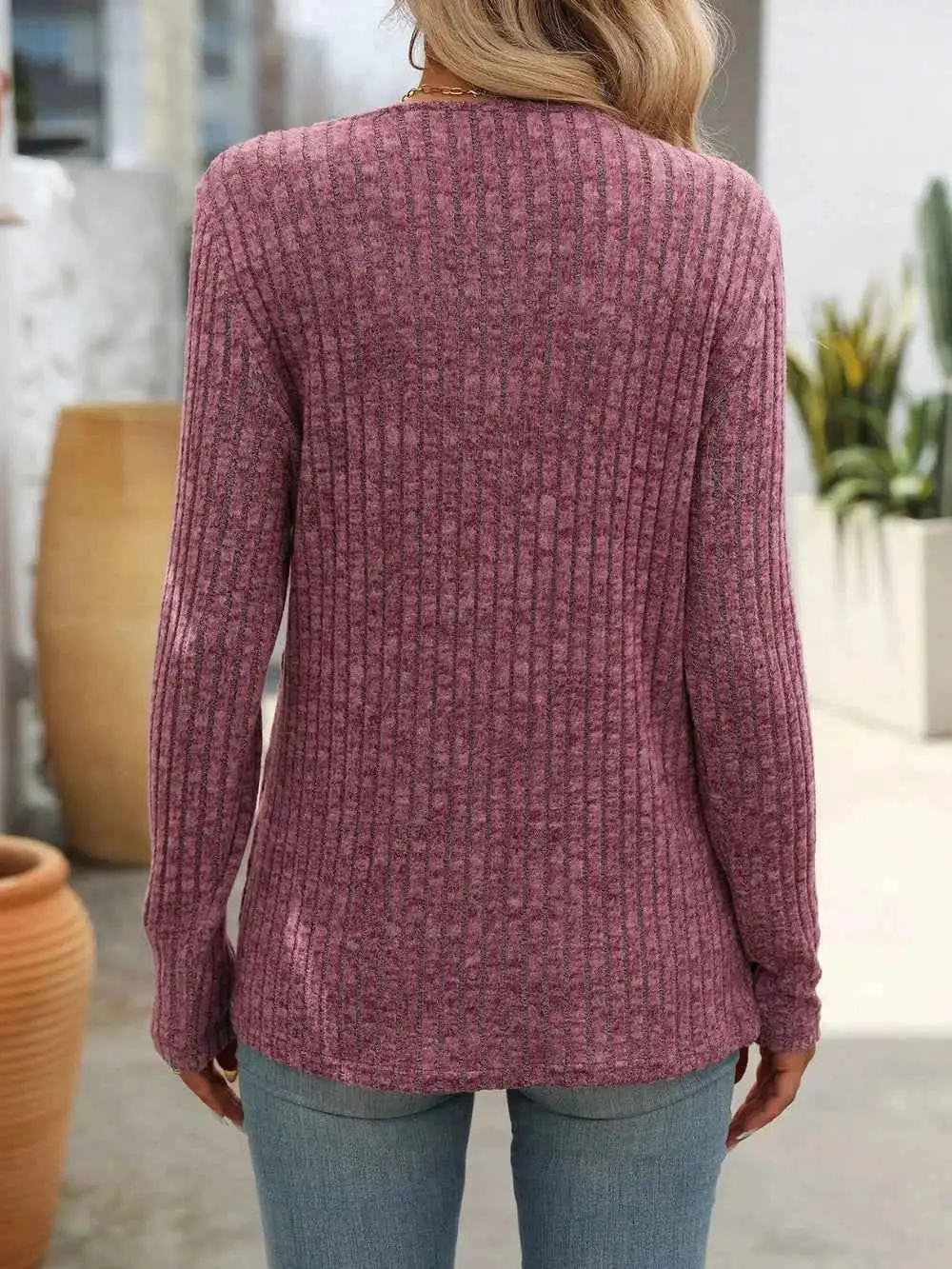 Square Neck Long Sleeve T-Shirt