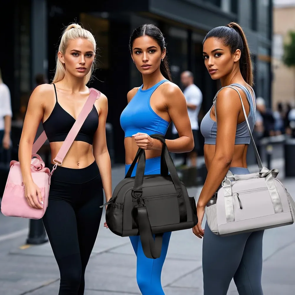 Mini Gym Bag for Women Girls Small Gym Tote Bag with Wet Compartment Waterproof Travel Duffle Bag Cute Workout Sport Bag