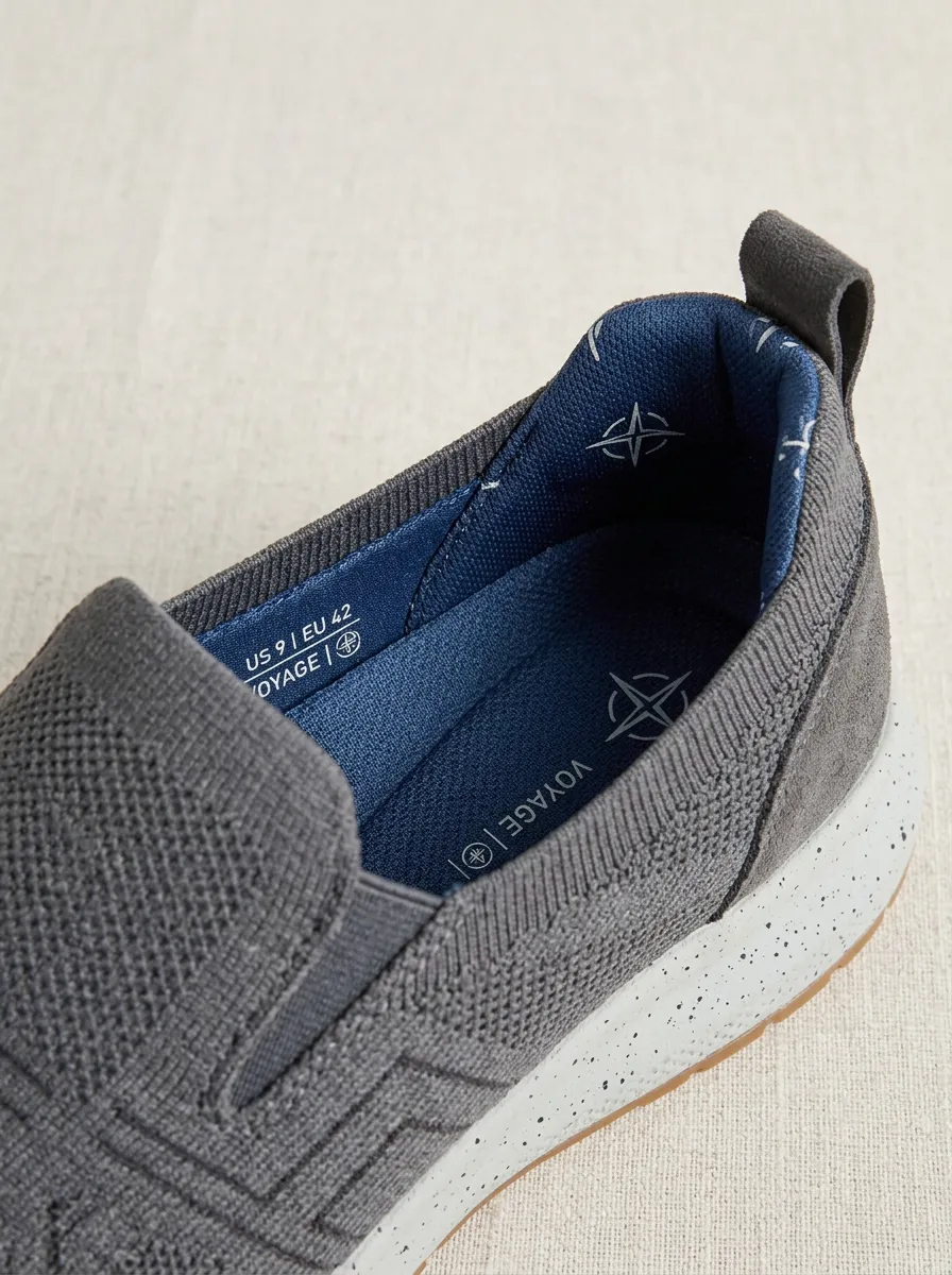 Signature Knit Slip-On Outdoor Look Men's Stretch Canvas Shoes