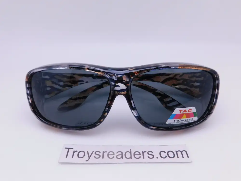 63mm Transparent Swirl Polarized Fit-Over Sunglasses
