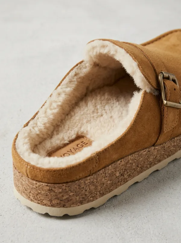 Women's Worksite Buckle Detail Casual Suede Wood Sole Loafers