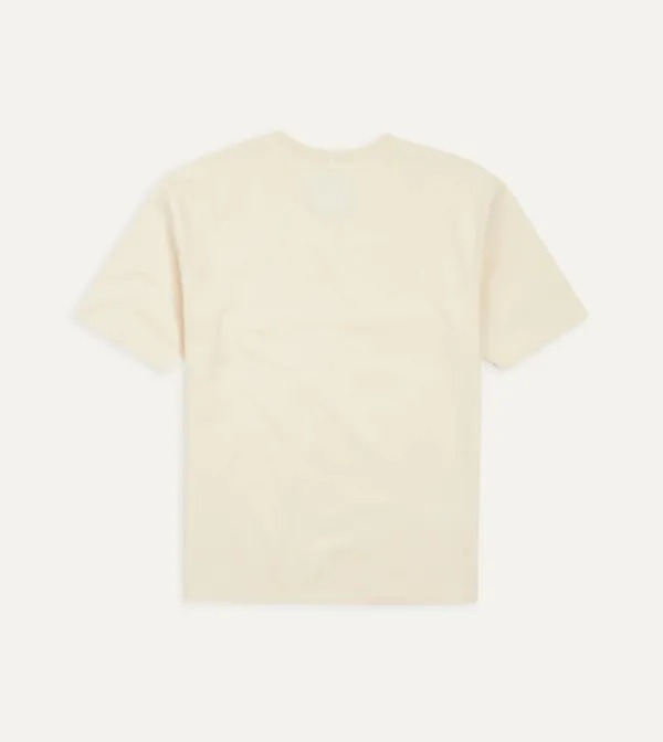 Casual Style Antique White Cotton Crew Neck Hiking T-Shirt