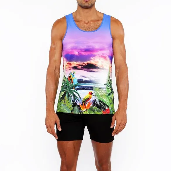 Flex Printed Mesh Tank Top