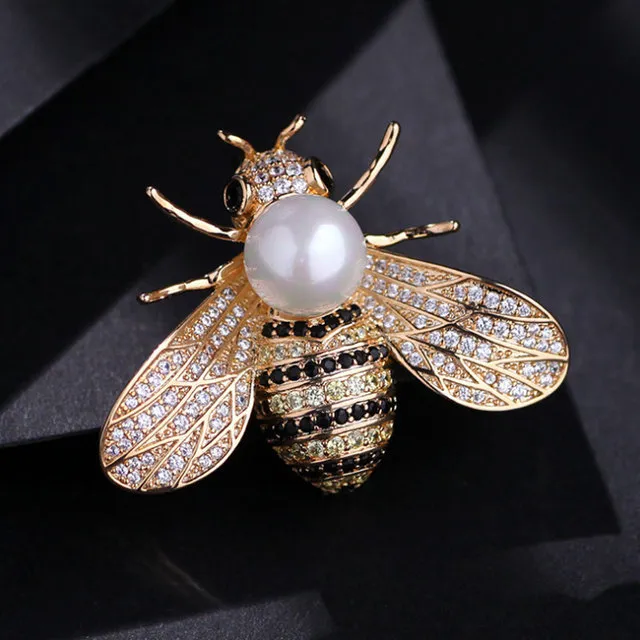 Pearl Bee Motif Brooch