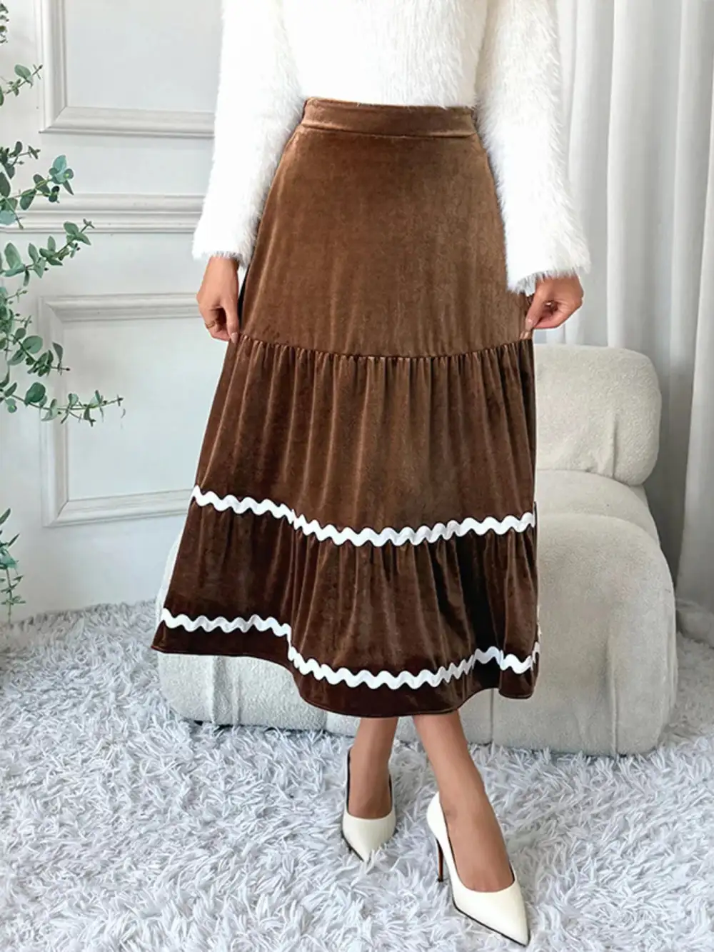 Easy Velvet Tiered Skirt