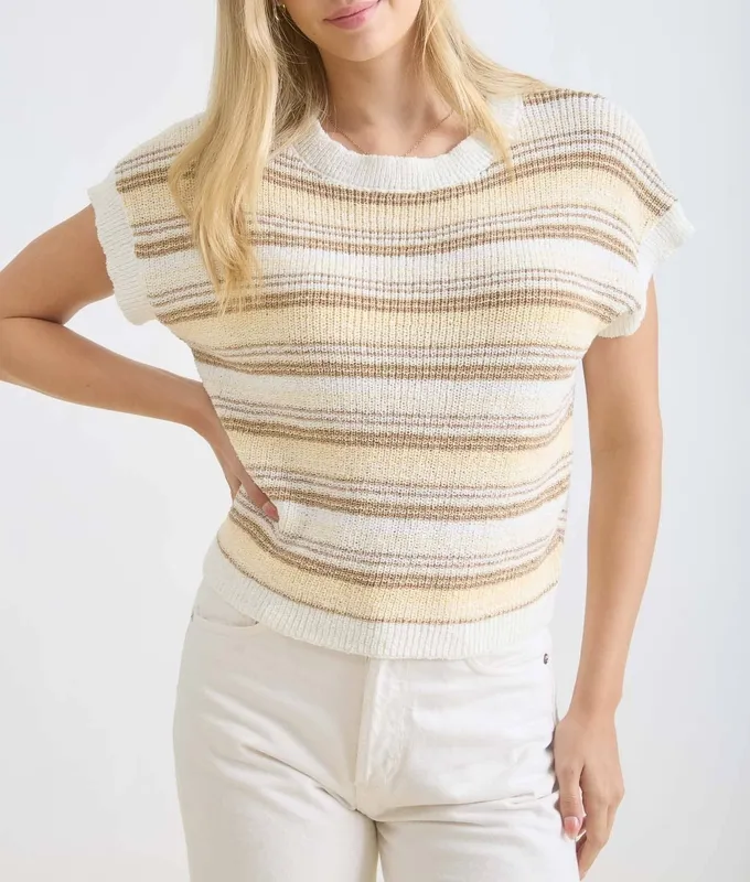 Multi-Color Stripe Knit Pullover