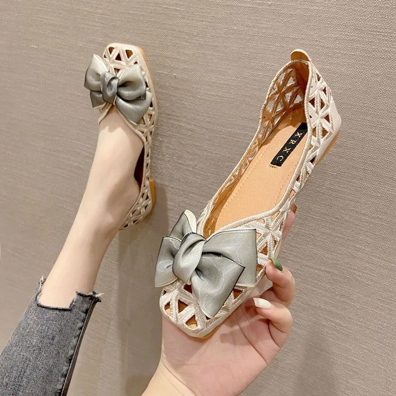 Hollow Detail Flat Sandals