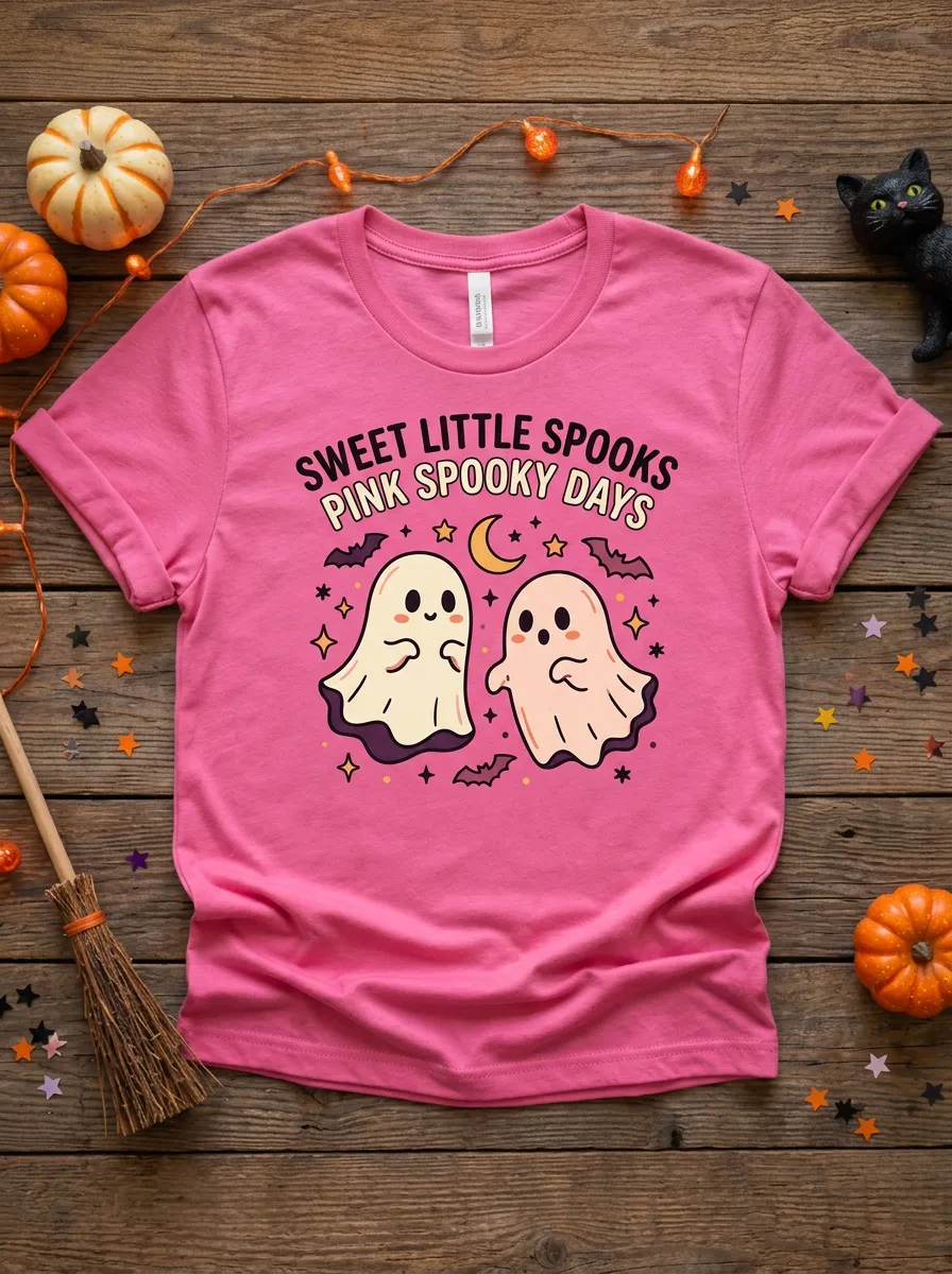 Ghost Sweet-Spooks Halloween Graphic T-Shirt