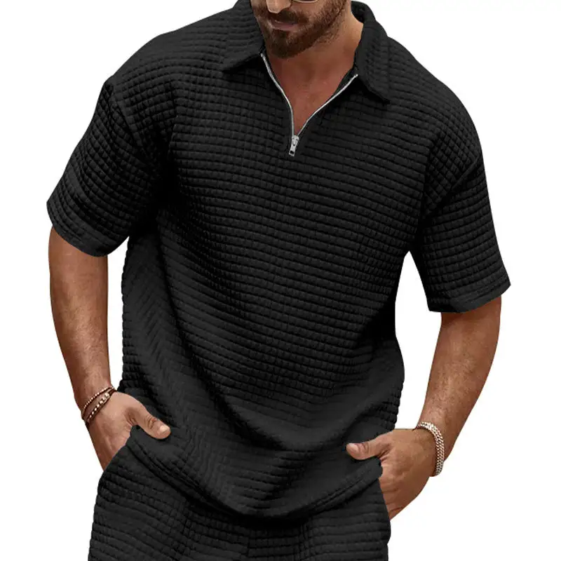 Relaxed Zip Front Polo Shirt