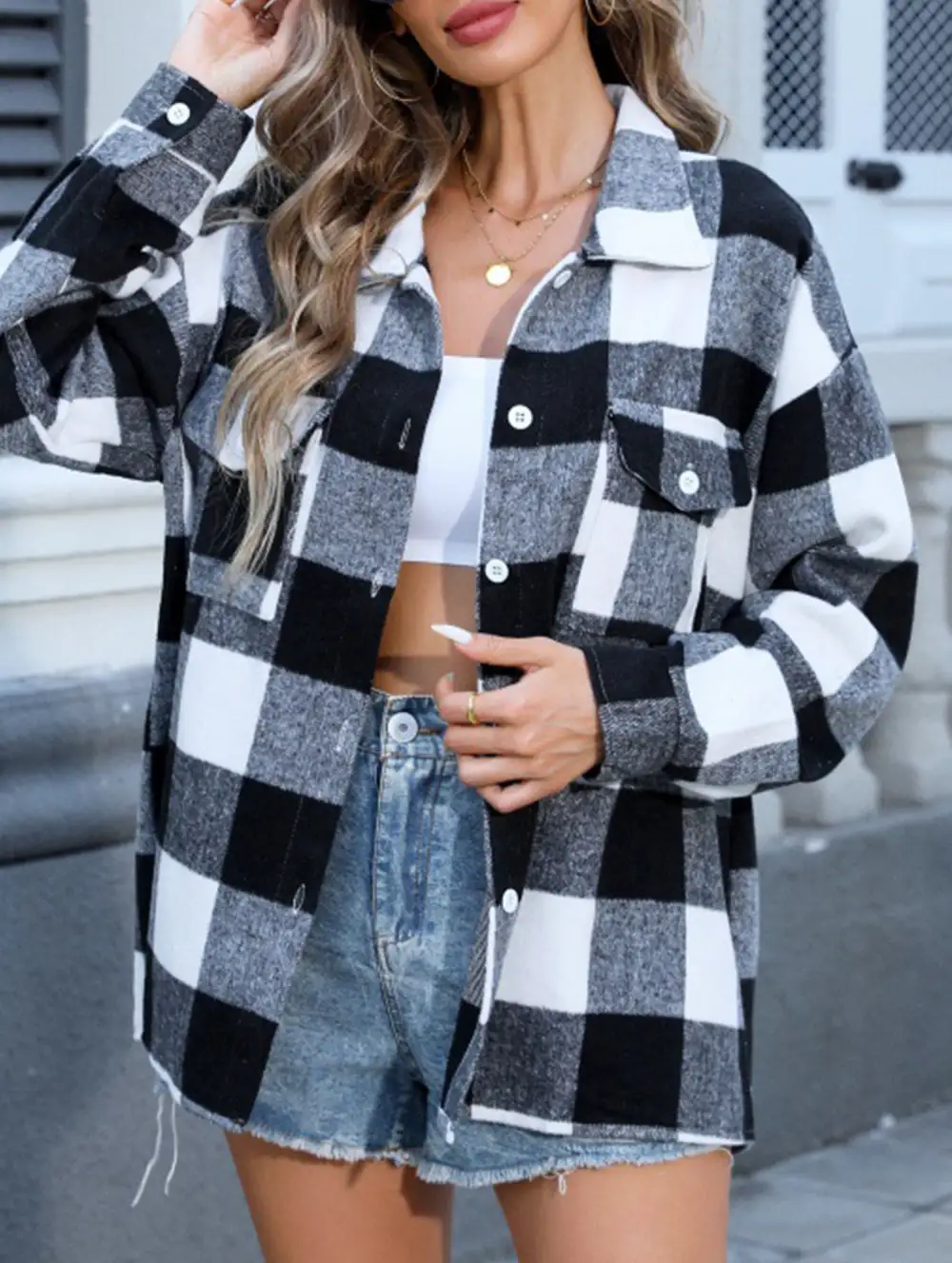 Plaid Loose Fitting Shirt