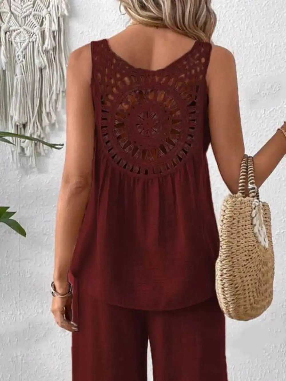 Round Neck Tank and Pants Set