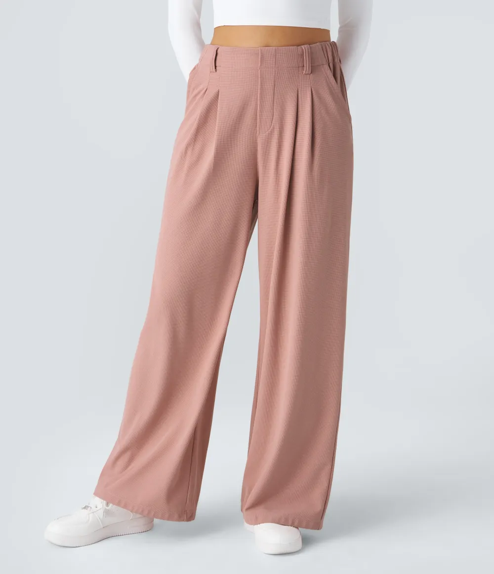 2026🔥  High Waisted Pocket Straight Leg Work Pants