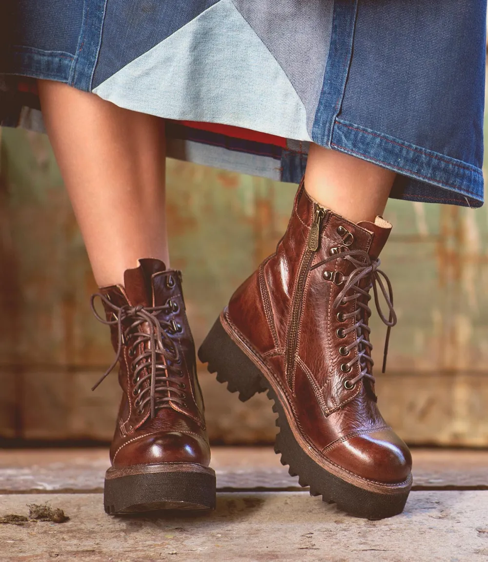 Cap-Toe Side-Zip Combat Boots